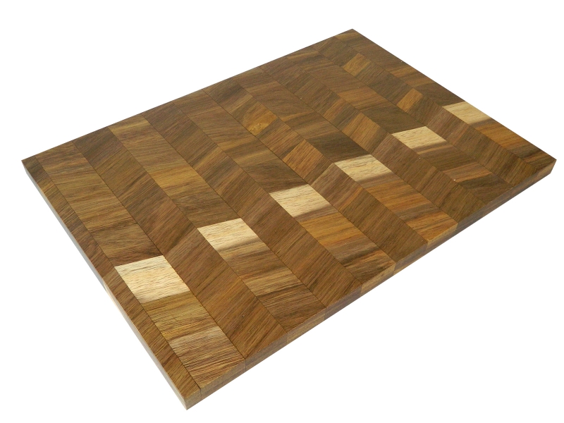 Rectangular acacia cutting board herringbone